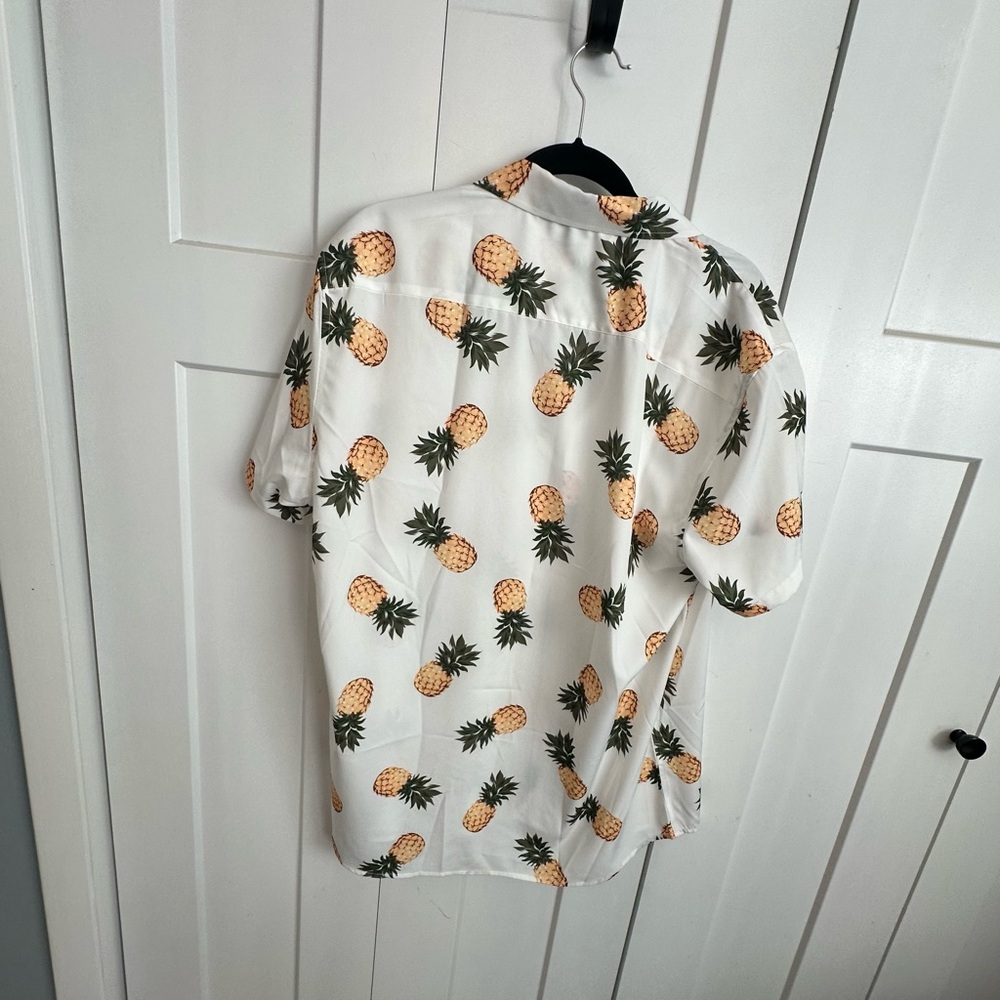 SHEIN White Pineapple Print Casual Shirt - Picture 3 of 5